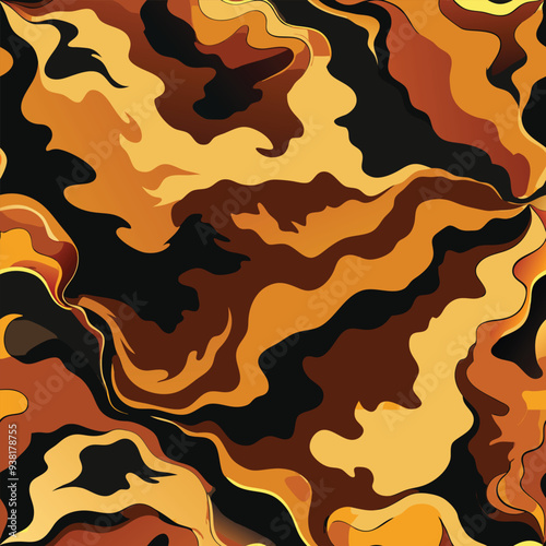 Tortoise shell seamless pattern vector illustration — organic mosaic design with earthy brown and amber tones, ideal for fashion, fabric, accessories, and digital backgrounds