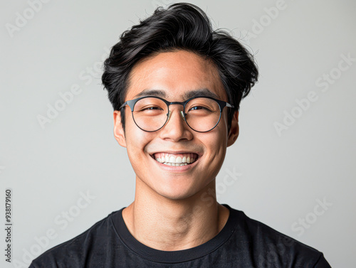 Confident Young Man in Stylish Eyewear Smiling in Close-up Portrait