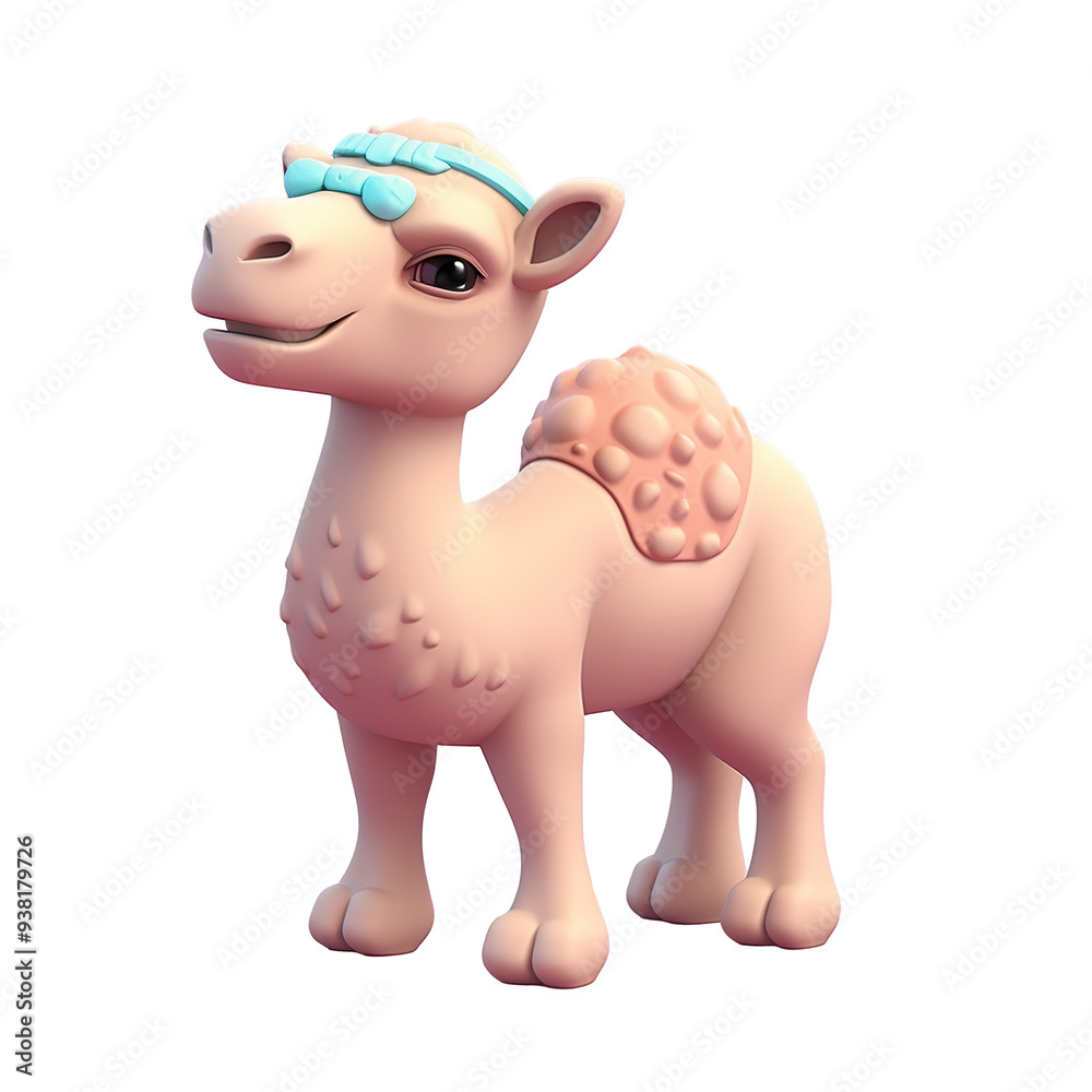 Naklejka premium 3d render of cute camel isolated on transparent background