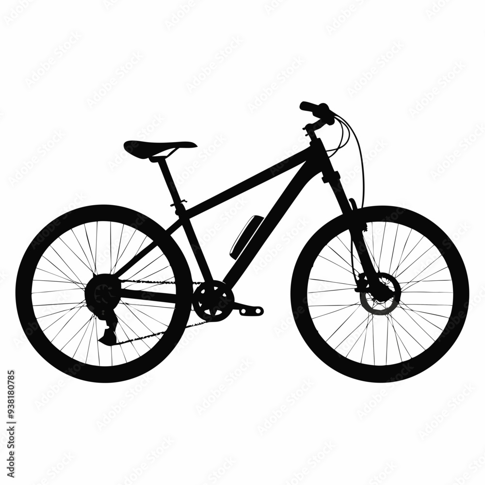 Mountain bike Black silhouette Mountain bike Black silhouette