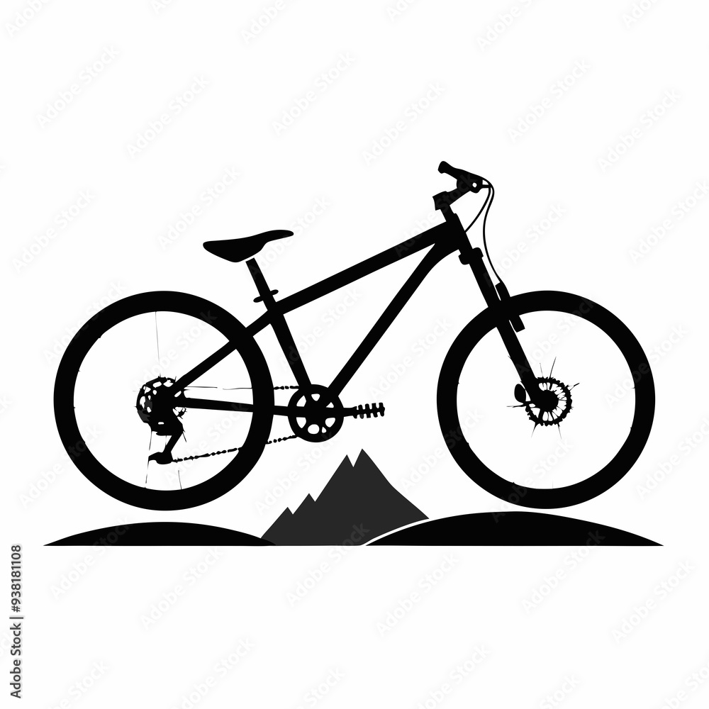 Mountain bike Black silhouette Mountain bike Black silhouette