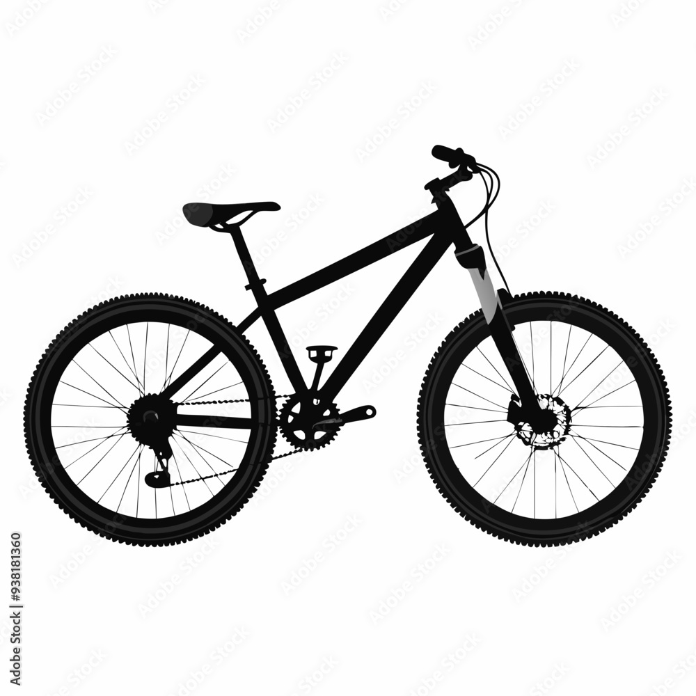 Mountain bike Black silhouette Mountain bike Black silhouette