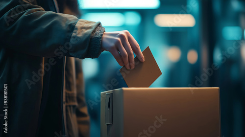A person standing at a ballot box, with their hand held back, symbolizing the decision not to vote.