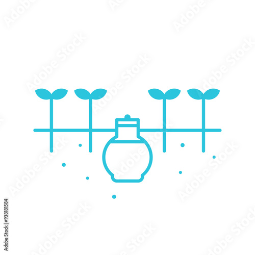 Historical Olla Watering irrigation System pot icon. Isolated on white background.