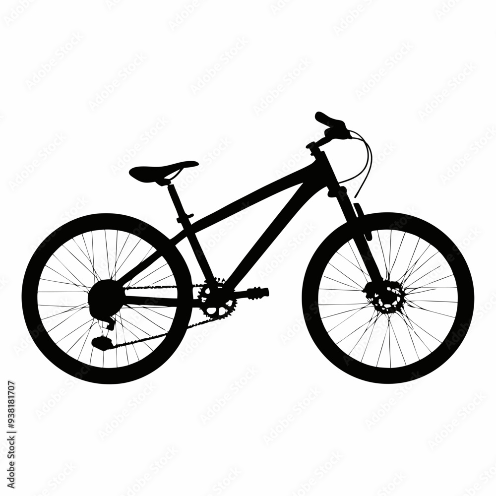 Obraz premium Mountain bike Black silhouette