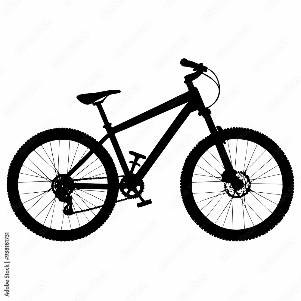 Fototapeta premium Mountain bike Black silhouette