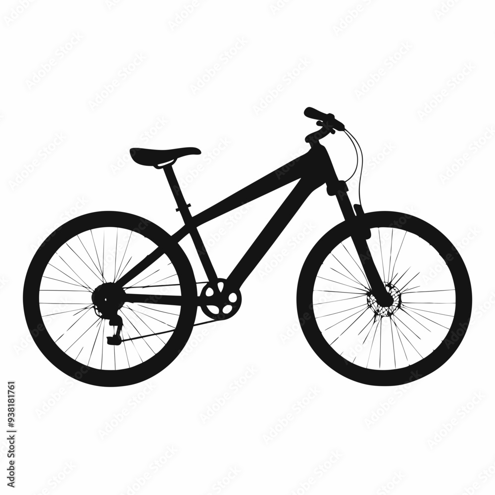 Obraz premium Mountain bike Black silhouette