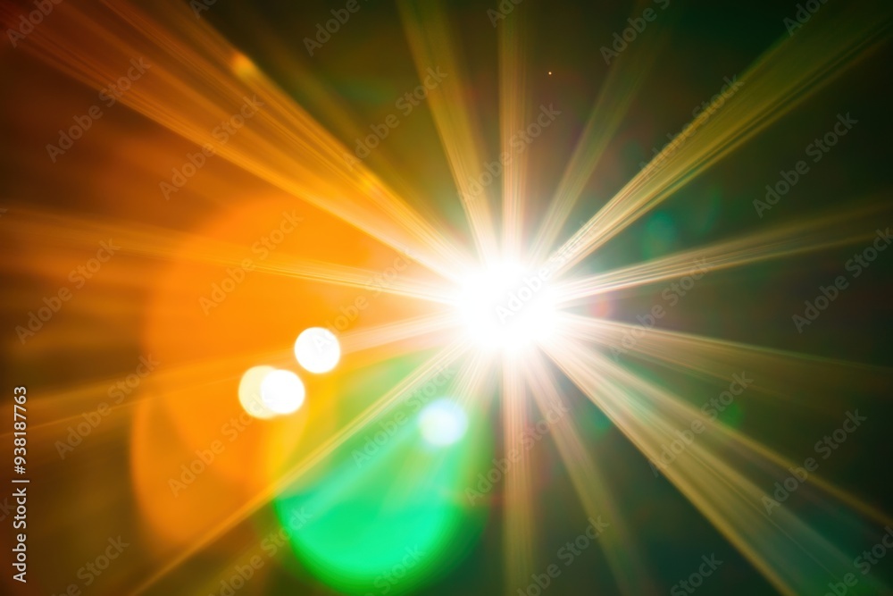 Fototapeta premium Brilliant lens flare with vivid colors in light burst