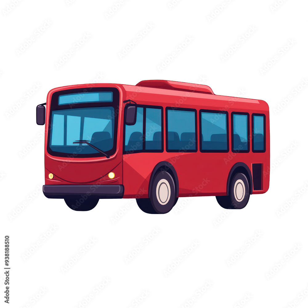 A vibrant and colorful red bus illustration perfect for transportation, travel, or urban themes. transparent background A vibrant and colorful red bus illustration perfect for transportation, travel, or urban themes. transparent background