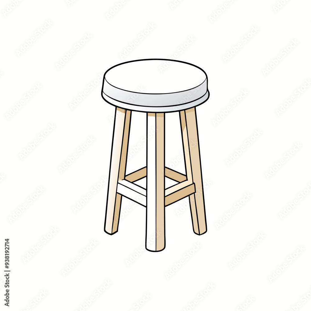 White Background Vector Design for Stool