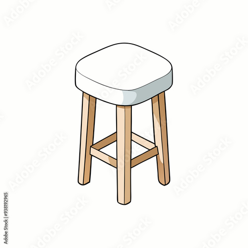 White Background Vector Design for Stool