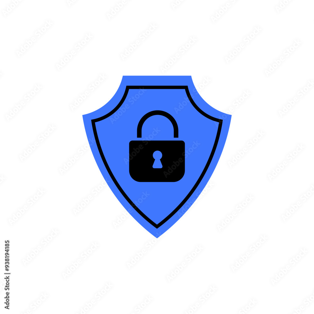 A shield icon with a padlock symbol, representing protection, security, and privacy. Ideal for cybersecurity, online safety, data protection, and tech illustrations in vector format. A shield icon with a padlock symbol, representing protection, security, and privacy. Ideal for cybersecurity, online safety, data protection, and tech illustrations in vector format.
