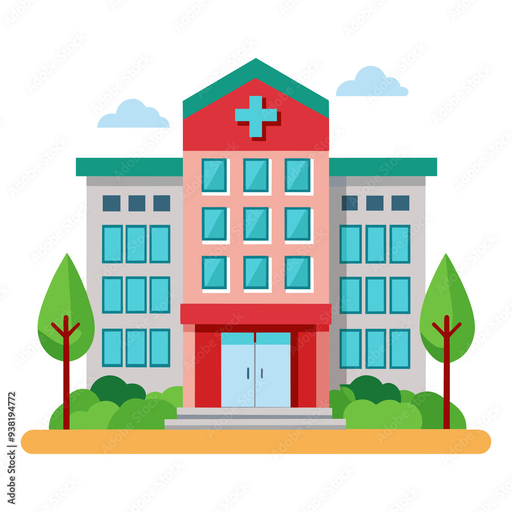 Medical Center Hospital Building health medicine architecture 3D render vector illustration stock image generated Ai Medical Center Hospital Building health medicine architecture 3D render vector illustration stock image generated Ai