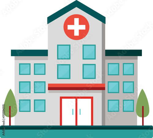 Medical Center Hospital Building design stock image vector illustrations on white background generated Ai