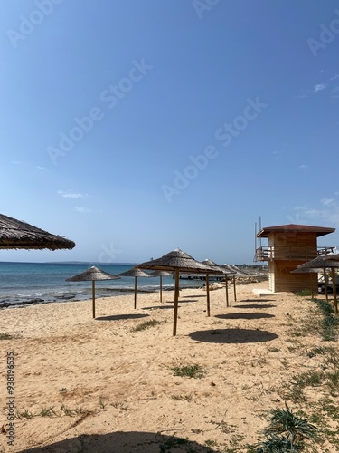 beach with umbrella