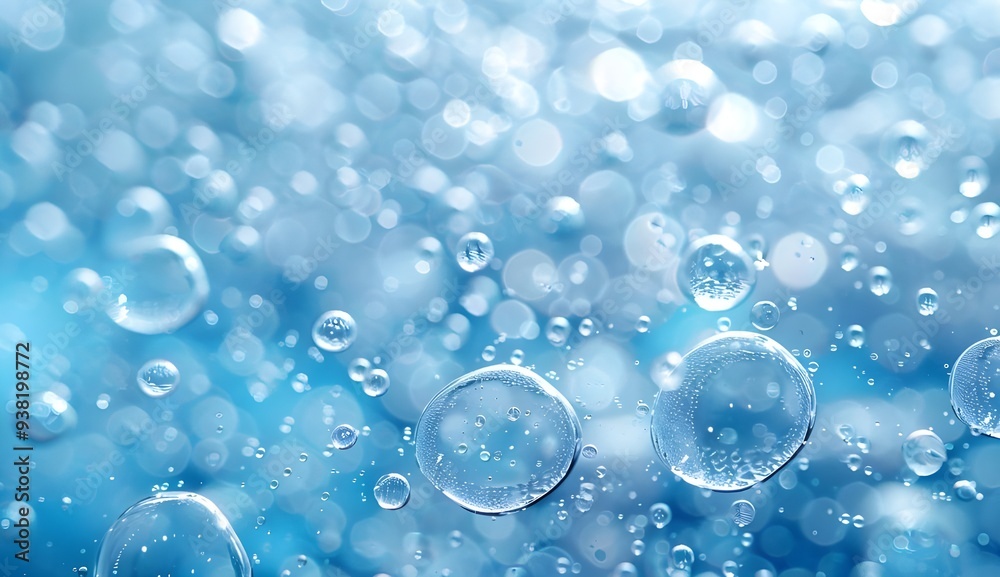 abstract background with water drops on blue background, close-up - Generated AI abstract background with water drops on blue background, close-up - Generated AI