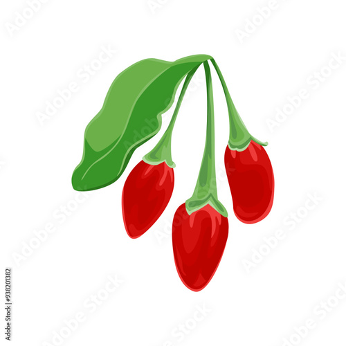Adobe IllustraGoji berry isolated on white background. Vector cartoon illustration.tor Artwork