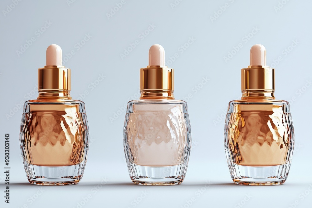 Luxurious cosmetic packaging bottles created with generative AI Luxurious cosmetic packaging bottles created with generative AI