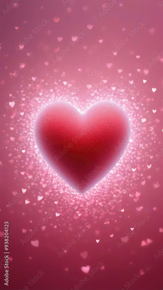 Red hearts with pink bokeh abstract background and starfield dust. Red hearts with pink bokeh abstract background and starfield dust.