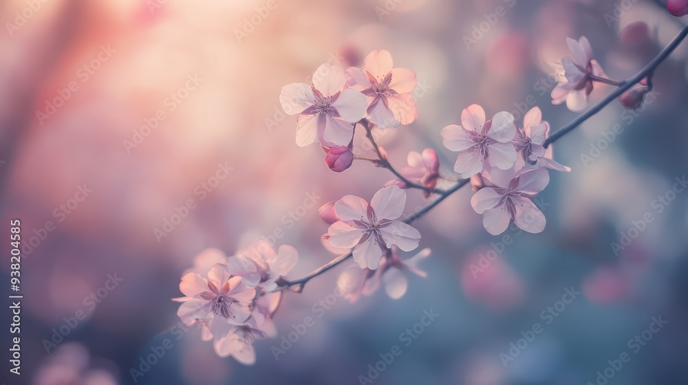 Soft, fading blossoms with gentle transitions in color, blending seamlessly into a peaceful, blurred backdrop. Soft, fading blossoms with gentle transitions in color, blending seamlessly into a peaceful, blurred backdrop.
