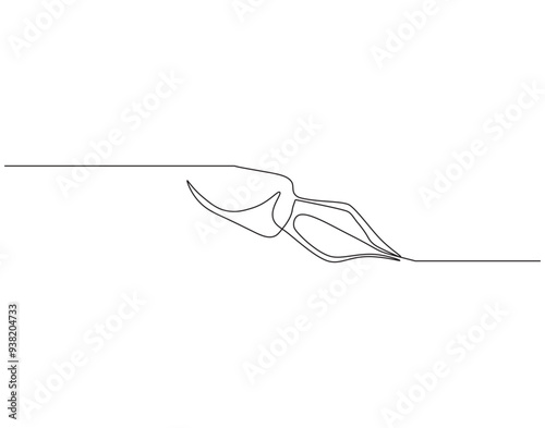 Continuous one line drawing of fountain pen. Fountain pen line art vector illustration. Editable outline