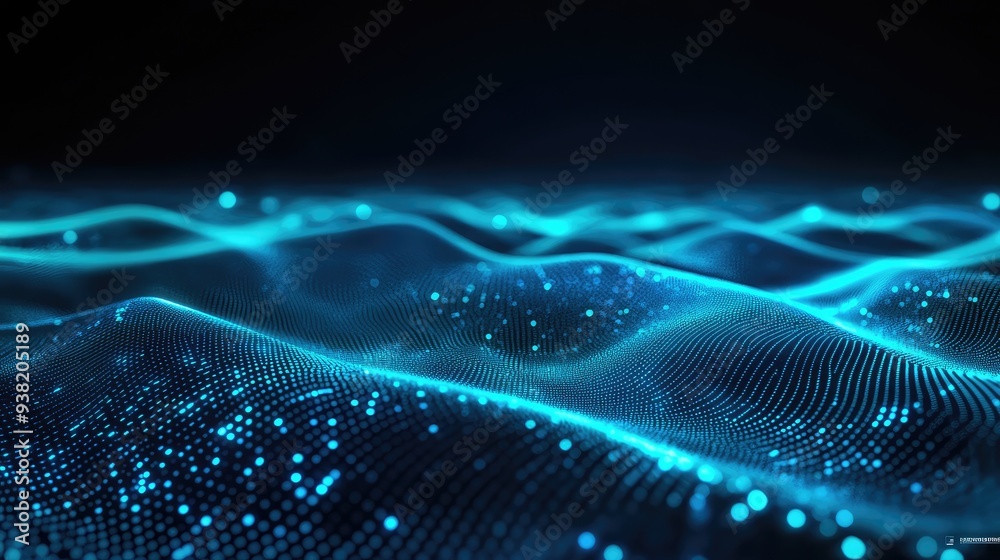 Radiant quantum ripples with neon blue and teal waves, set against a sleek, dark background for a high-tech look. Radiant quantum ripples with neon blue and teal waves, set against a sleek, dark background for a high-tech look.