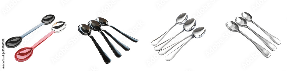 A collection of measuring spoons in various colors, perfect for cooking and baking. Ideal for kitchenware and culinary uses. A collection of measuring spoons in various colors, perfect for cooking and baking. Ideal for kitchenware and culinary uses.