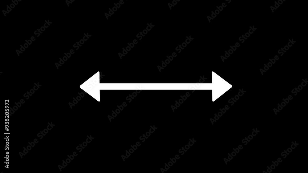 Double side arrow icon, distance concept double side arrow animation. left and right side arrow animation.