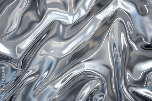 A shiny metal texture background with soft reflections, grey color, seamless