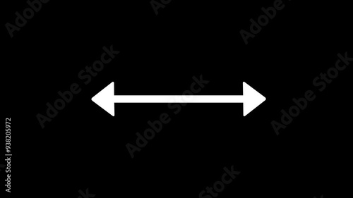 Double side arrow icon, distance concept double side arrow animation. left and right side arrow animation.