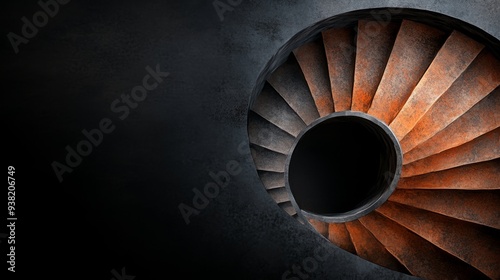 Abstract Rusty Spiral Staircase