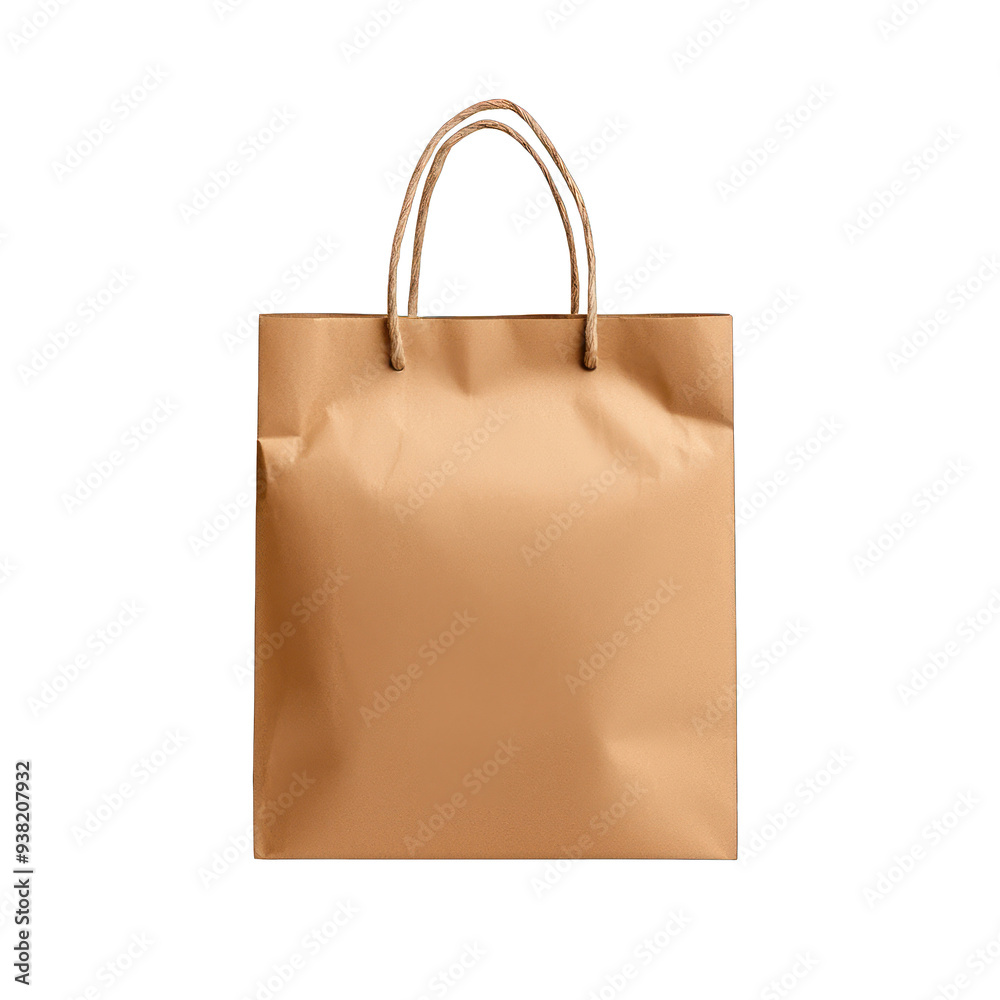 Stylish brown paper bag with handles, perfect for shopping, gifts, or eco-friendly packaging solutions. transparent background Stylish brown paper bag with handles, perfect for shopping, gifts, or eco-friendly packaging solutions. transparent background