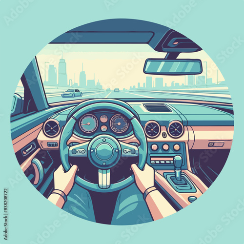driving license test tutorial illustration