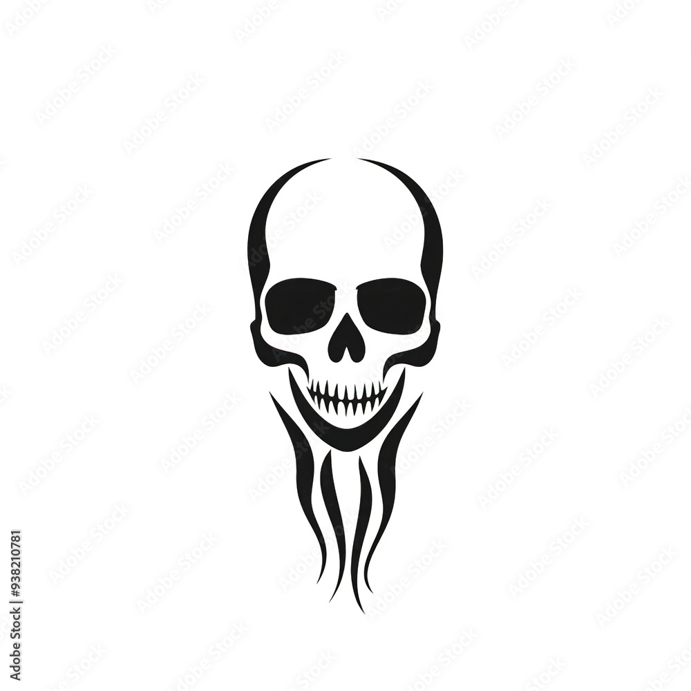 Stylized skull design with tentacles, perfect for various graphic applications and artistic projects. transparent background Stylized skull design with tentacles, perfect for various graphic applications and artistic projects. transparent background
