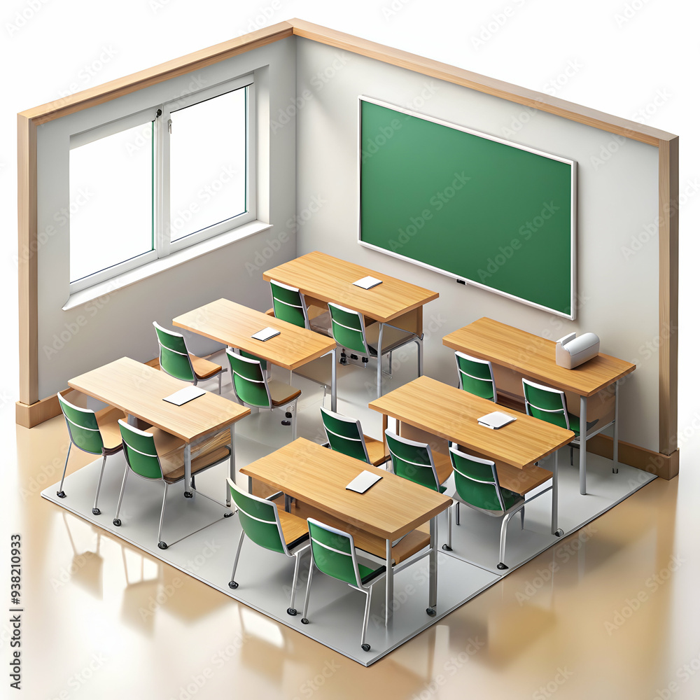 a classroom on white background a classroom on white background