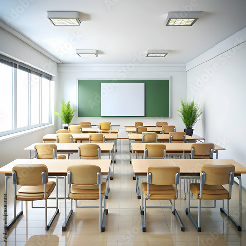 a classroom on white background