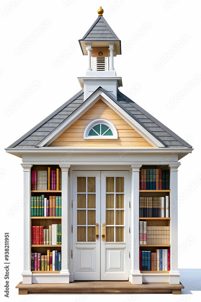 Obraz premium a small library building on white background