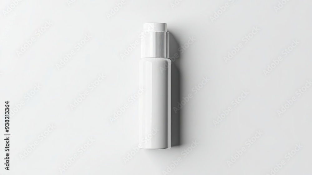 Captivating Bird's Eye View of Cylindrical Bottle with Elegant White Cap Captivating Bird's Eye View of Cylindrical Bottle with Elegant White Cap
