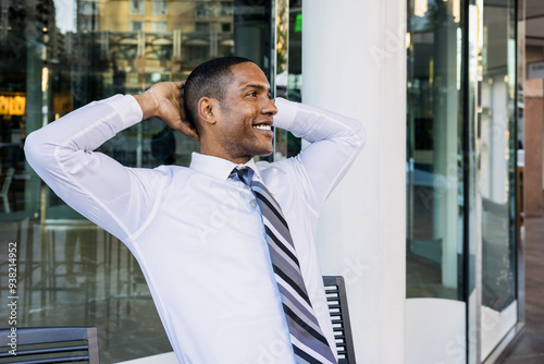 Handsome male african american business man CEO in a stylish corporate elegant suit