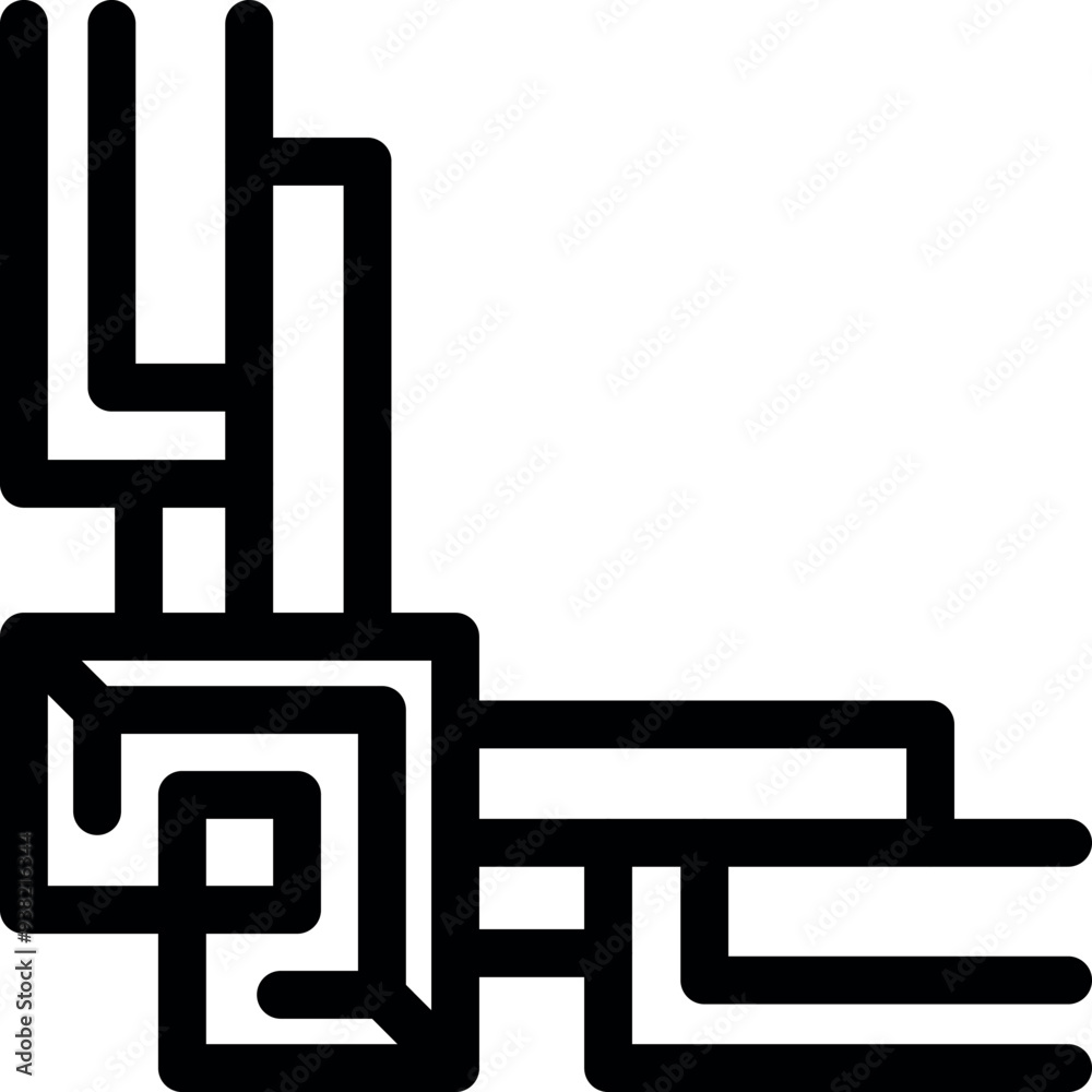 Abstract geometric design element with right angle corner, perfect for framing or accenting your projects Abstract geometric design element with right angle corner, perfect for framing or accenting your projects
