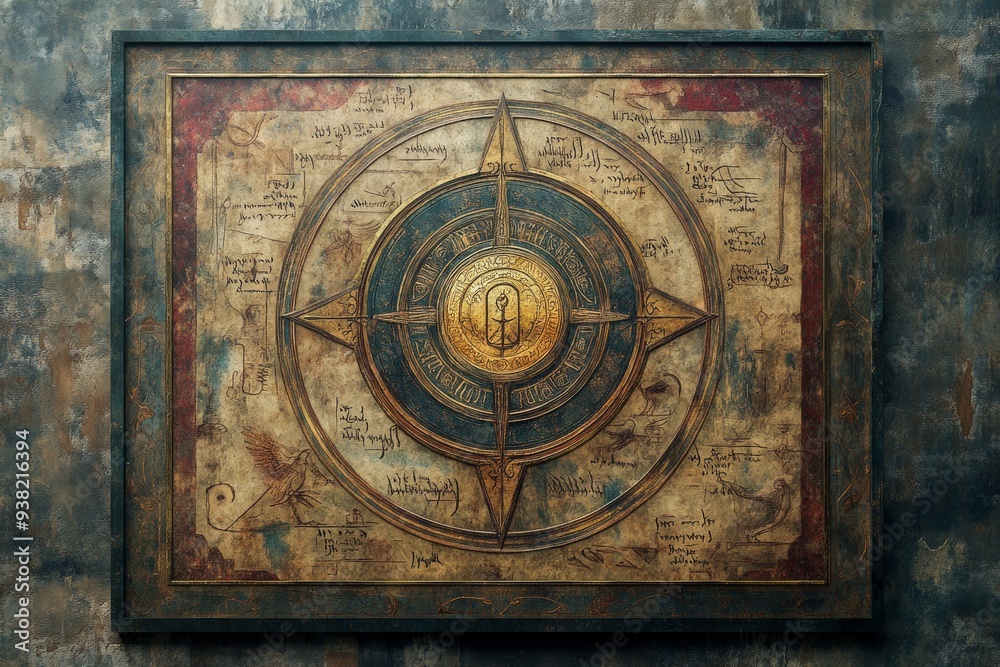 Seal of Solomon Ancient Manuscript Judaism, Islam Religion Spiritual Symbol