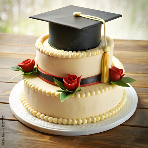 graduate s cake on white background
