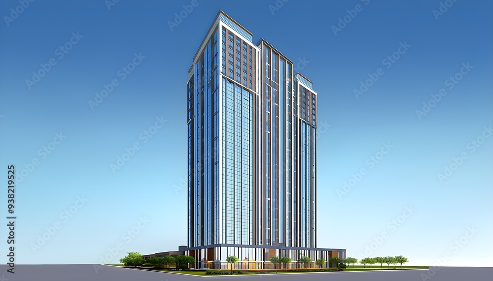Three dimensional rendering of Modern high-rise building Three dimensional rendering of Modern high-rise building