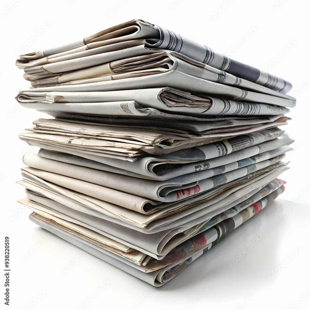 news papers on white background news papers on white background