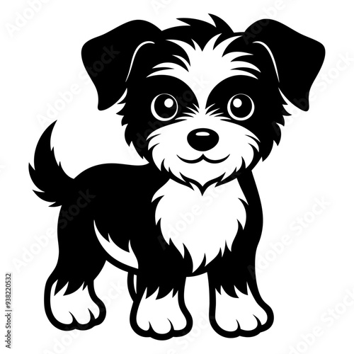 A cute puppy silhouette
