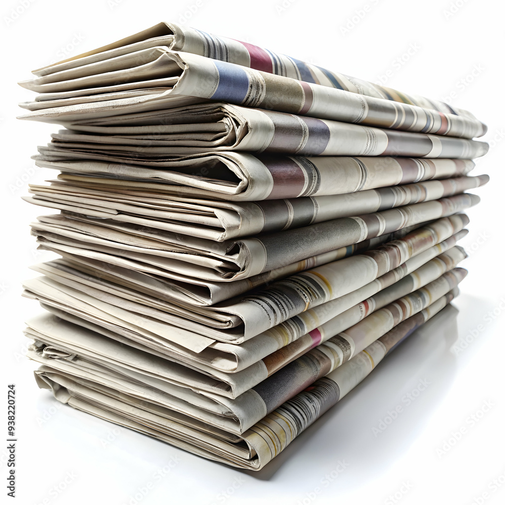 news papers on white background news papers on white background
