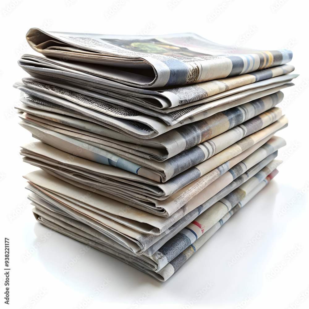 news papers on white background news papers on white background