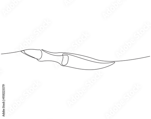 Continuous one line drawing of vintage pen. Vintage pen line art vector illustration. Editable outline