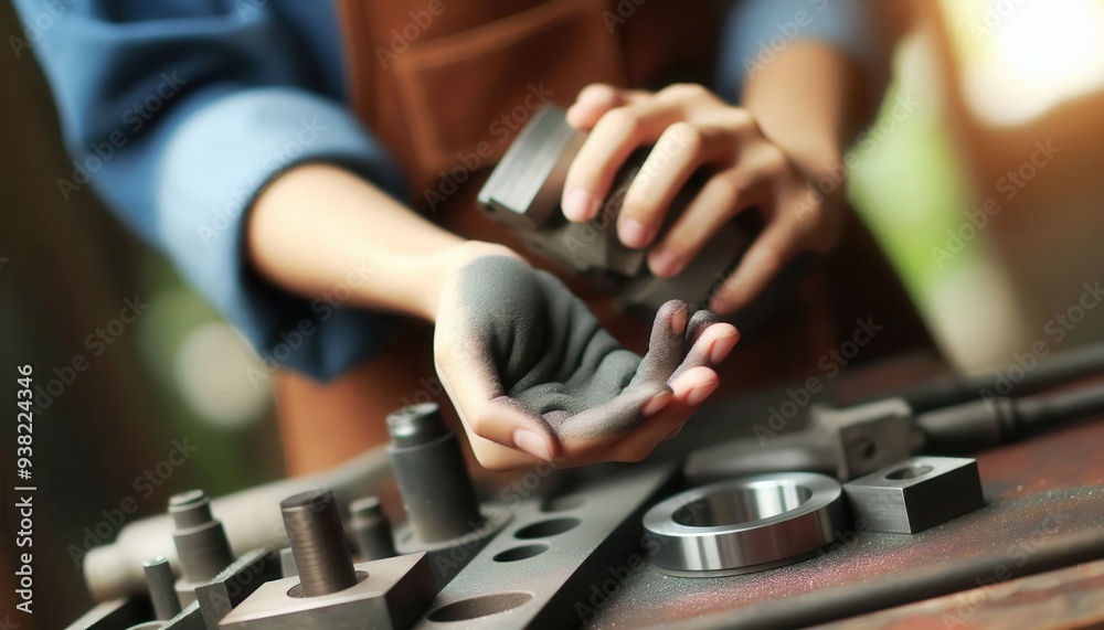 hands of industrial worker