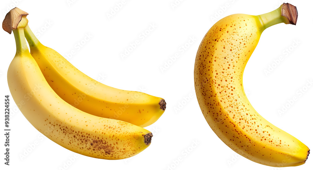Golden Bunch: Bananas, isolated on transparent background.